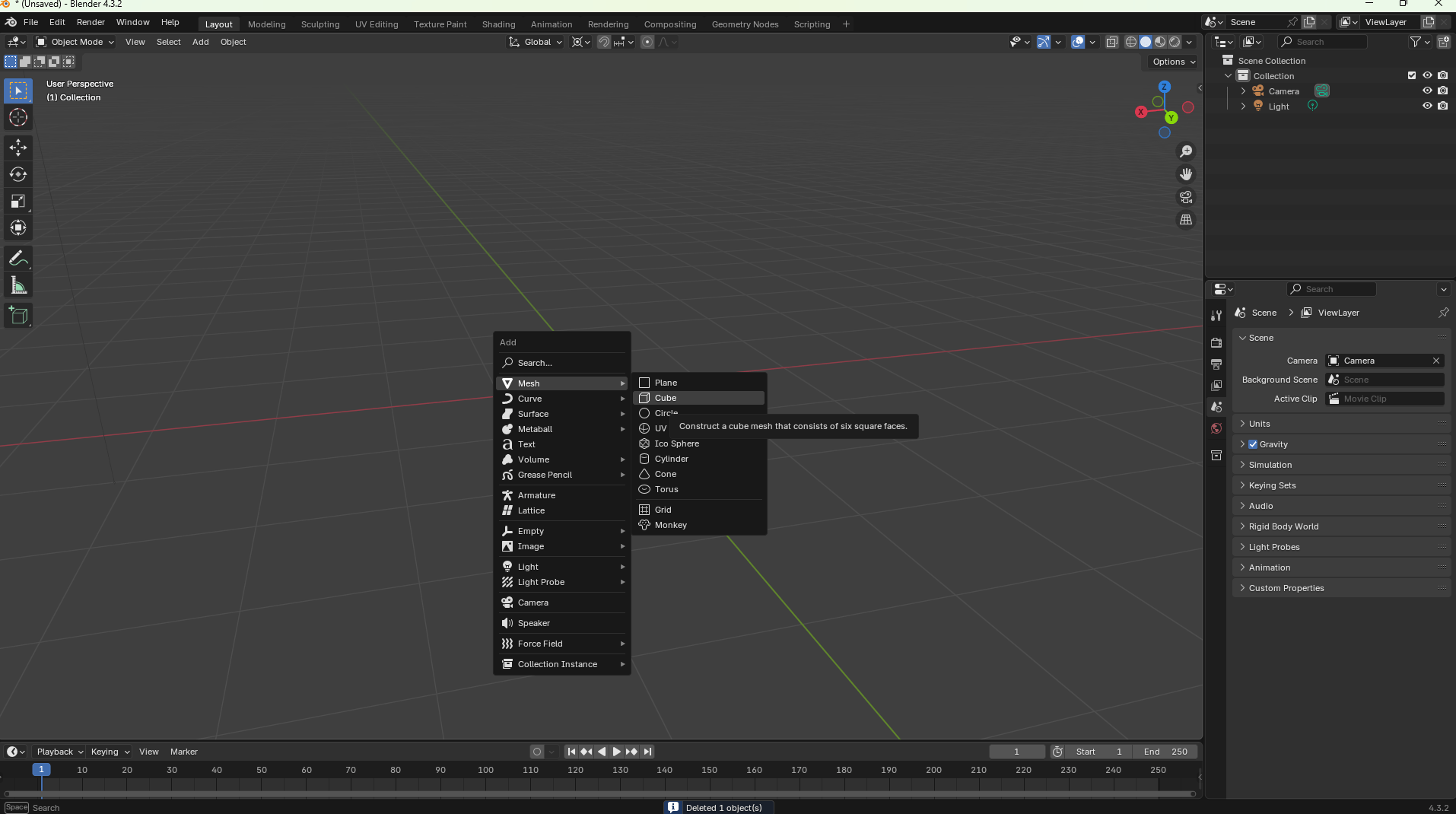 Creating a cube
