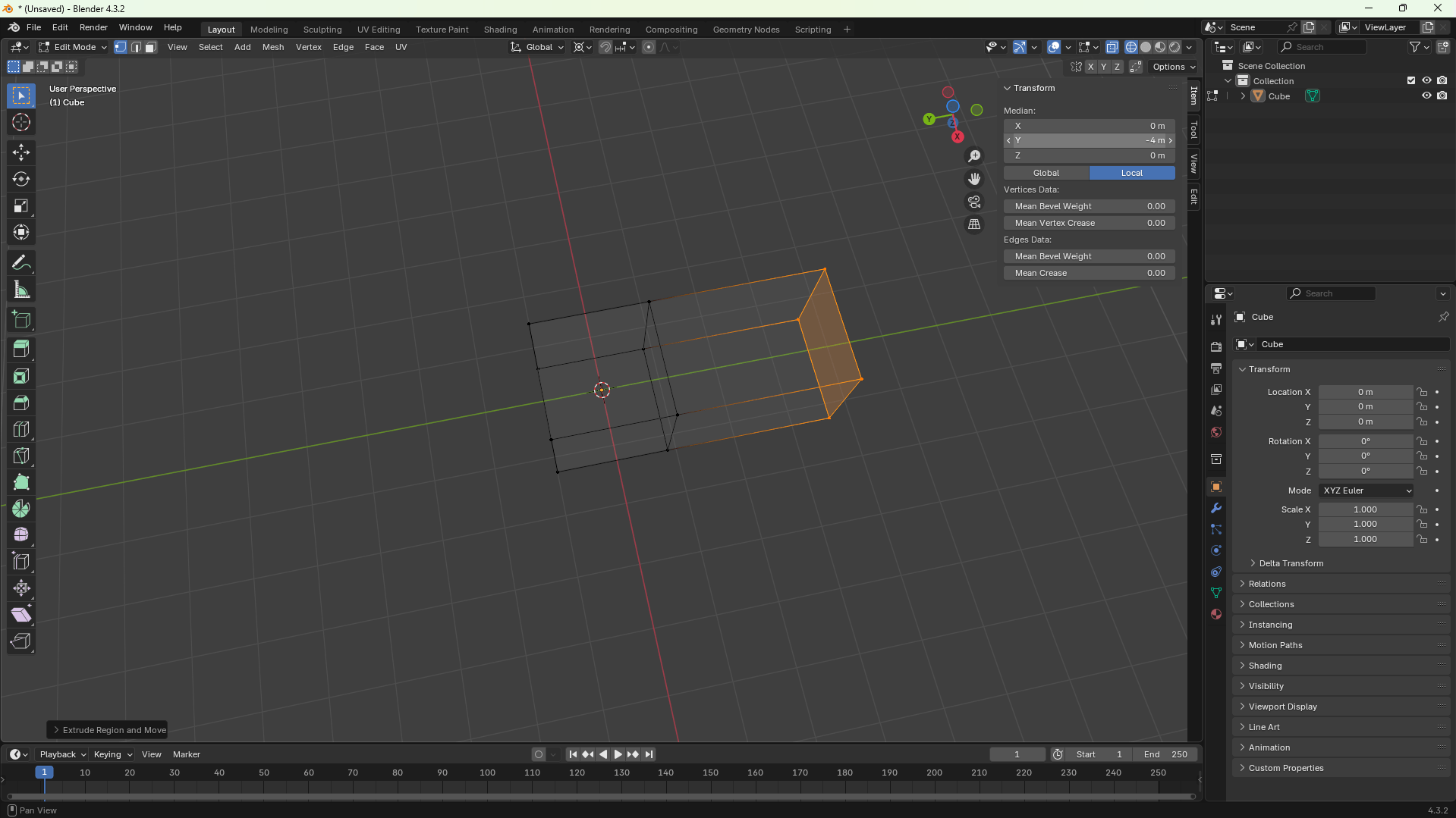 Extruding vertices