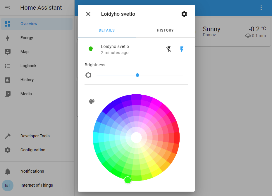 Home-Assistant: Ovládanie svetiel