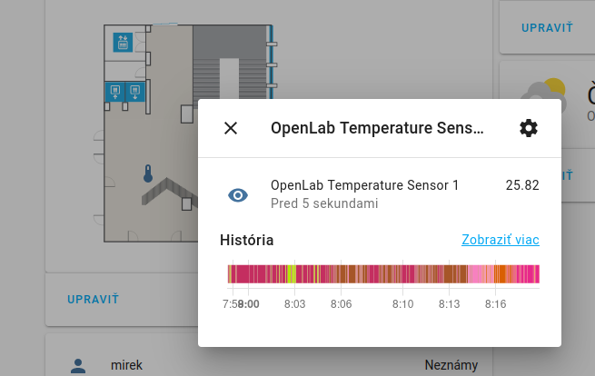 HomeAssistant: Zobrazenie aktuálnej teploty na teplotnom senzore