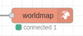 Node-RED: Pripojené rozšírenie Worldmap