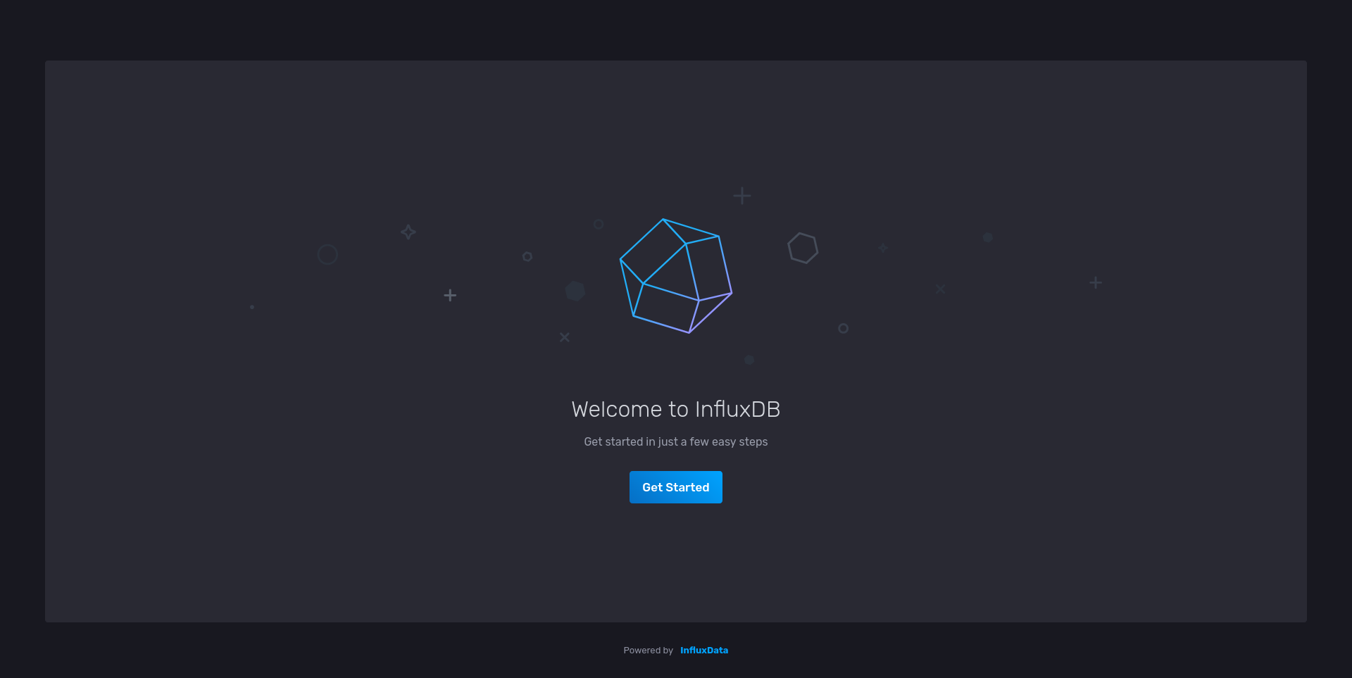 InfluxDB: Welcome Screen