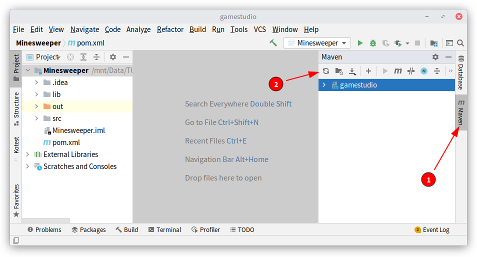 Opening the Maven panel and reloading the project to download new library from the internet.