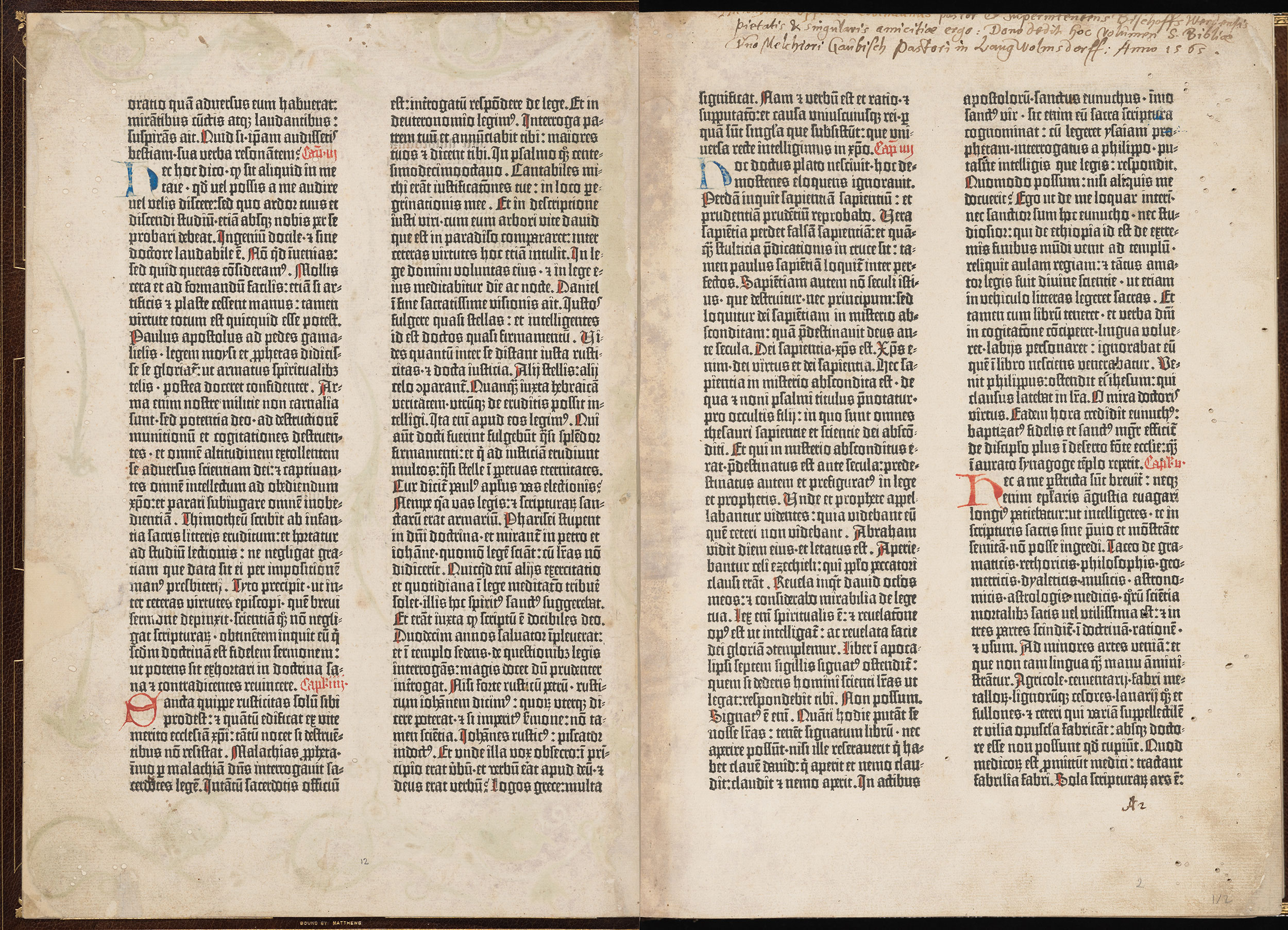 Gutenber Bible page layout