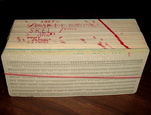 Punched card program deck